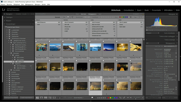 Searching a library of images is very easy in Lightroom. Also ordering images in different collections is possible. The system is much more extensive and flexible compared to Luminar.
