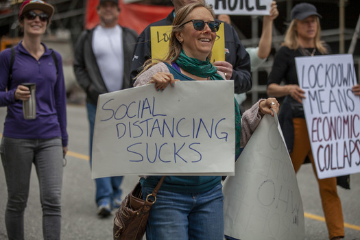 coronavirus protesters in Vancouver, BC