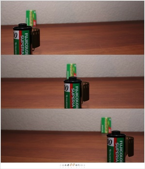 This is how the objects in the three frames are orientated relative to each other. Stitching these images will be difficult, or even impossible stitching errors.