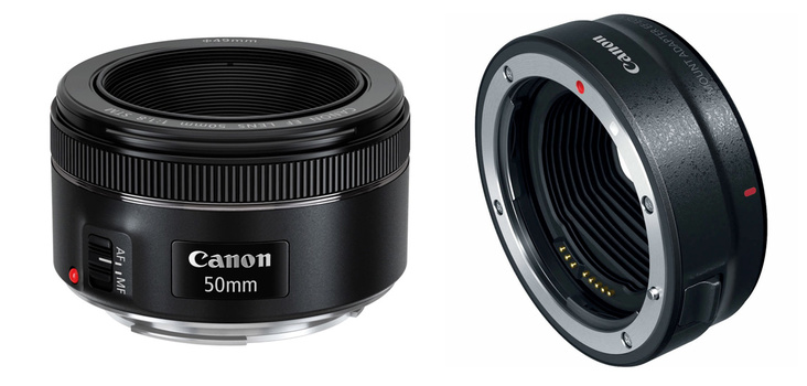 Canon nifty fifty and EF to RF adapter Canon nifty fifty and EF to RF adapter