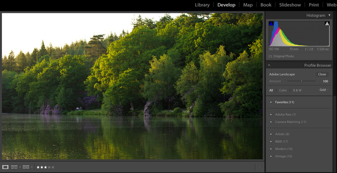 More profiles to choose from More profiles to choose from in Lightroom