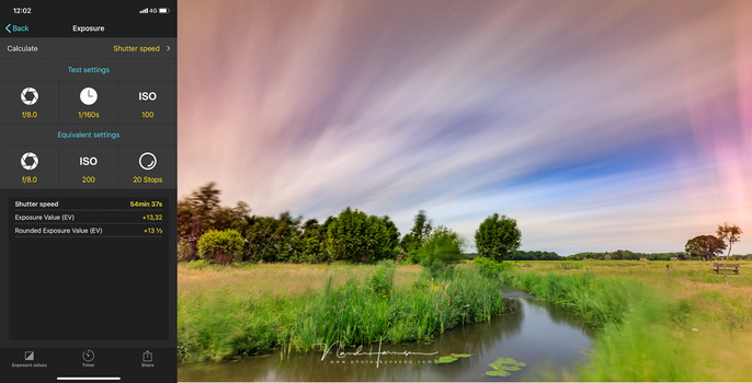 A 3600 seconds exposure, in around noon is no problem. But the sunlight will produce light leaks if you don't block your optical view finder, as shown in this image. The image settings are calculated with the Photopills app.
