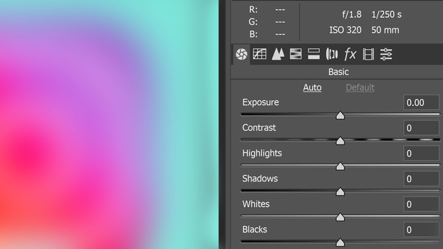 AC Raw blacks and whites sliders ACR blacks and whites sliders screenshot