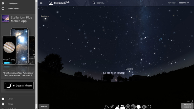 Stellarium webpage screenshot Stellarium screenshot