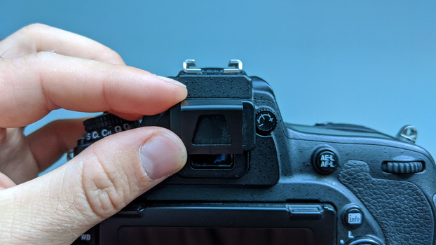 Viewfinder cap Viewfinder cap on optical viewfinder