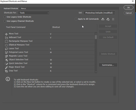 the five photoshop default options you