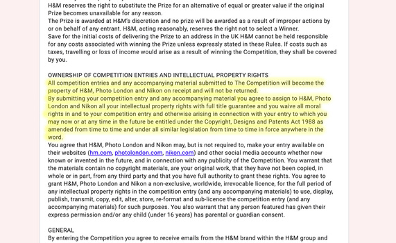 Photo London, H&M, Nikon competition terms and conditions Photo London, H&M, Nikon competition terms and conditions