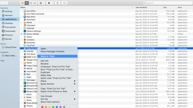 Uninstalling software on MacBook Uninstalling software