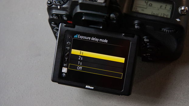 Exposure delay mode Exposure delay mode on rear camera screen