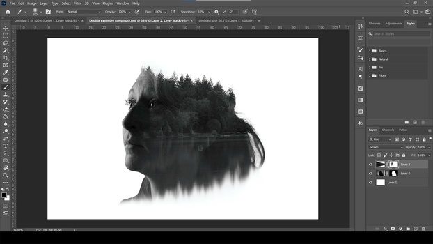 Mask the face Mask the face with the brush tool