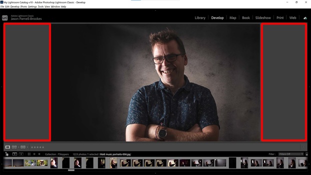 Hide the side panels Hide the side panels in Lightroom