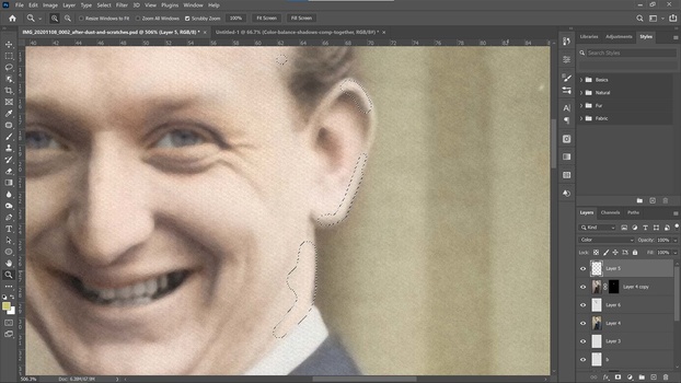 Paint over any gaps Paint over any gaps on the portrait
