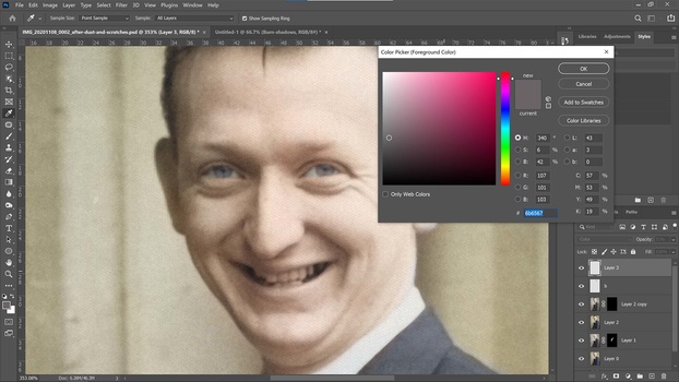 Match iris color Match the iris color of your subject