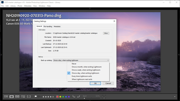 Don't rely on the build in Lightroom Classic catalog backup function. Make your own and include every single photo on your hard drive