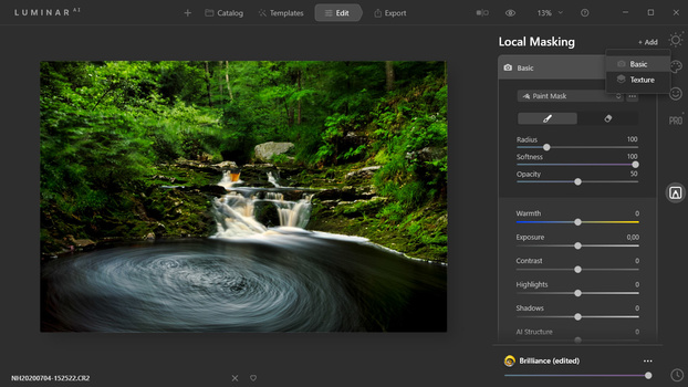 Applying local adjustments can be done withe the Local Masking tab. The use of layers is not possible anymore. Also blending options are not present in Luminar AI