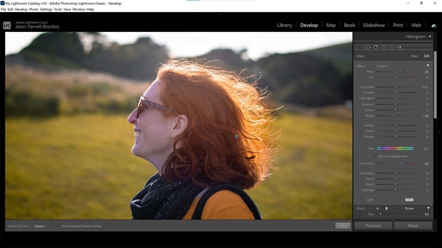 Saturate the hair Saturate the hair in Lightroom