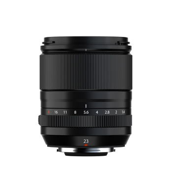 Black telephoto lens with manual focus ring and depth-of-field scale markings displayed against white background.