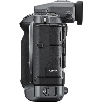 GFX medium format camera body shown from the side profile against a white background.