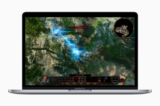 Screenshot of a fantasy RPG game displayed on a MacBook Pro laptop screen.