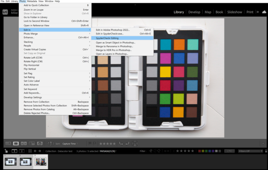 Screenshot of photo editing software showing color palette management interface with reference charts.
