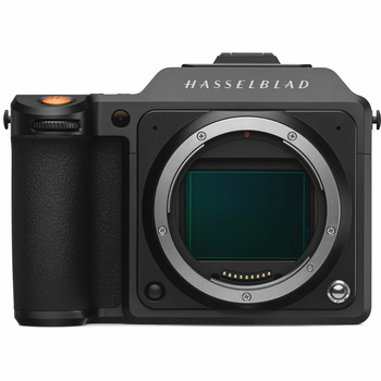 Hasselblad 907X medium format mirrorless camera body with electronic viewfinder and exposed sensor.