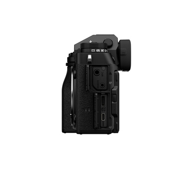 Black mirrorless camera body shown from the side against a white background.
