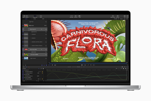 Screenshot of video editing software with carnivorous plant footage and color grading timeline visible.