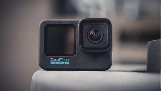 GoPro Hero 11 Black action camera displaying dual screens and front-facing lens.