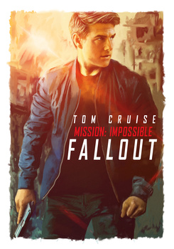 Movie poster featuring a man in a blue jacket holding a gun against a warm-toned, blurred urban background.