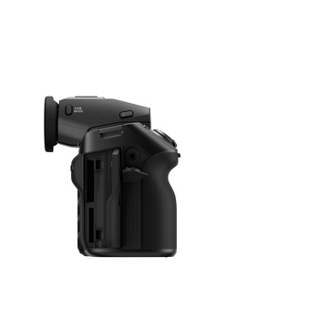 Black cinema camera shown from a three-quarter view against a white background.