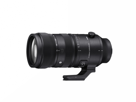 Black telephoto zoom lens with focus ring and tripod collar mount.
