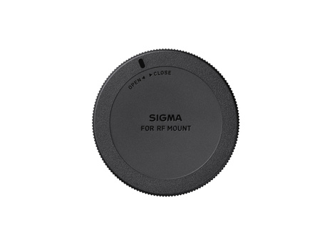 Sigma rear lens cap for RF mount cameras shown against white background.