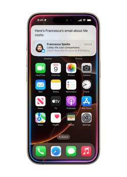Screenshot of an iPhone home screen displaying various app icons and a notification banner.