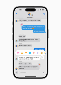 Screenshot of a group chat conversation on a messaging app displaying multiple text exchanges.