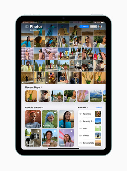 Screenshot of a mobile Photos app interface displaying a grid of personal photographs organized by albums and collections.