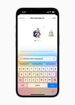 Screenshot of a messaging app interface showing text input with an on-screen keyboard and suggested response options.