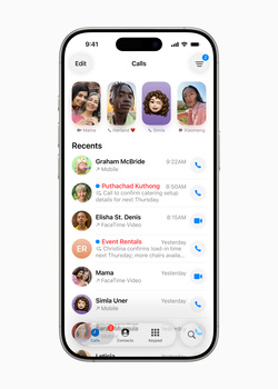 Screenshot of a mobile phone interface showing a messaging app with contacts and recent conversations.
