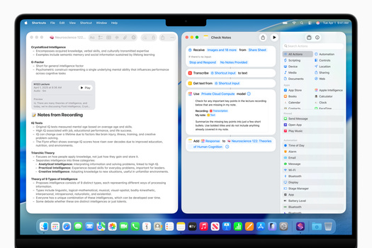 Screenshot of a Mac desktop displaying a web browser with documentation about operational intelligence and related notes.