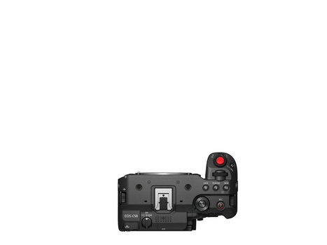 Top-down view of a mirrorless camera body showing the control layout and articulating screen.