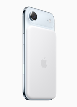 White smartphone with dual-camera system and glossy finish, shown in three-quarter view against white background.