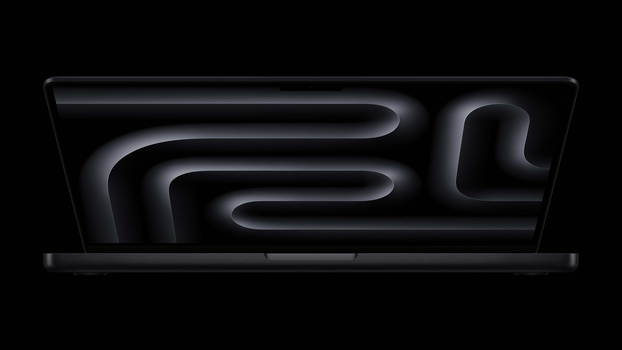 Illustration of a laptop's side profile with a glowing heat pipe design pattern displayed on its screen bezel.