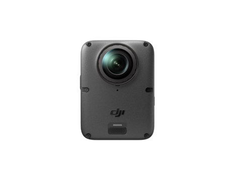 DJI Osmo Action compact camera with wide-angle lens on gray background
