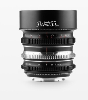 Lomography Joseph Petzval 55mm f/1.7 lens with a geared focus ring and chrome bokeh control ring