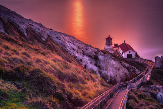 Image "Point Reyes lighthouse, California, at dusk" by Seemanta Dutta