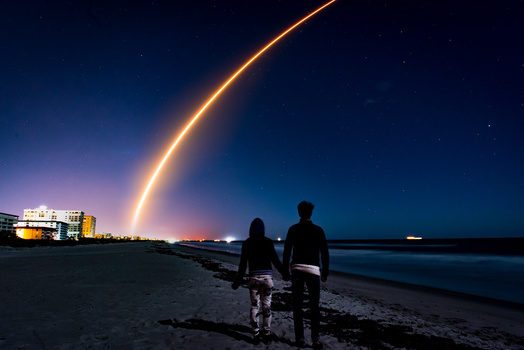 Image "Watching the Rockets Take Off" by John Fredrickson