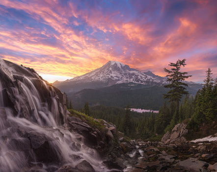 Image "Mount Rainier Waterfall" by KENNETH FURMAN