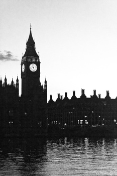 Image "B&W Silhouette Effect Of Big Ben" by Andrew Hunter