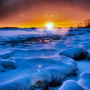 View Snowy Sunset by Ville Saarinen