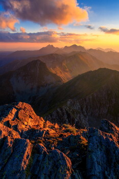 Image "Sunset over Fagaras Mountains " by Paulian Prajitura