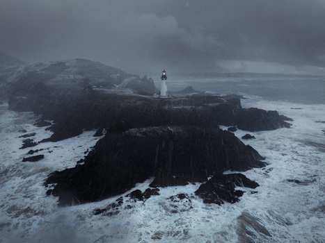 Yaquina Head Snowstorm by chris wardzala